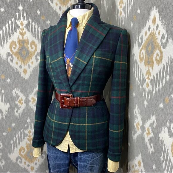 Ralph Lauren * Fall 2012 Runway Collection Stewart Tartan Plaid Diane Blazer - Picture 13 of 16